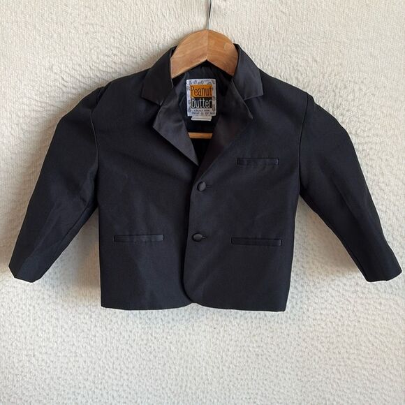 Peanut Butter Tuxedo Jacket Boys Size 3 Black‎ - Picture 1 of 5